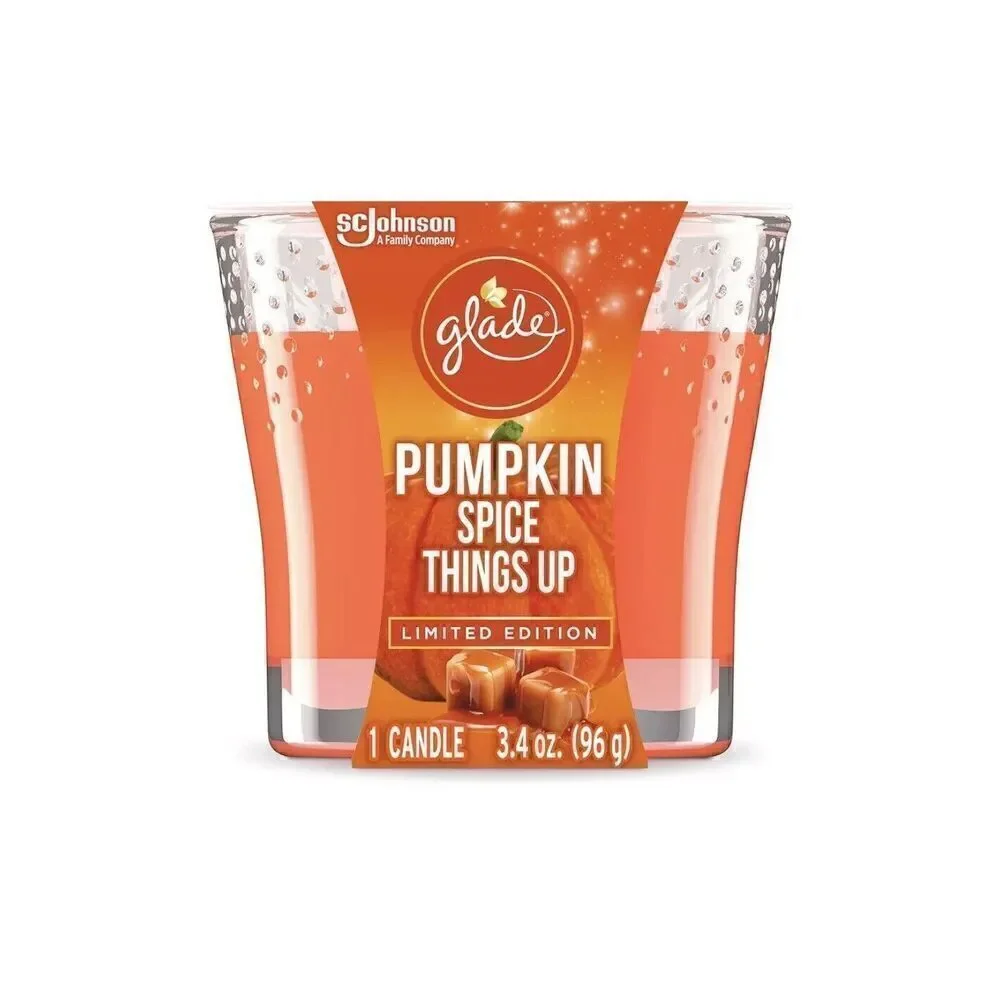 Glade Candle Jar, Air Freshener, Pumpkin Spice Things Up, 3.4 Oz